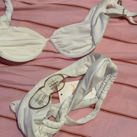 NWT S Dippin' Daisy's Serenade Cheeky Bikini Bottom in Cloud - Picture 10 of 10